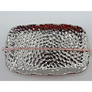 JOSEPH SEDGH COLLECTION PLATTER 11" X 7" EUC Hammered textured silver color